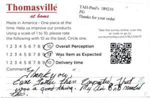 Cheryl Lancaster VA CQ2950 Survey Card