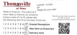 Joette Northville MI CSQ2950 Survey Card