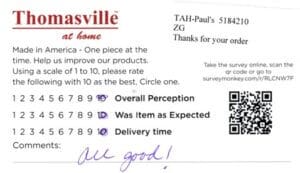 Kathleen Jasper GA CSKL2950 Survey Card