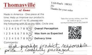 Marilyn Avon CT CT2950 Survey Card
