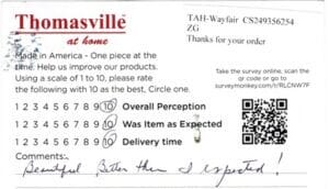 Sandra Monroe Township NJ CQ2950 Survey Card