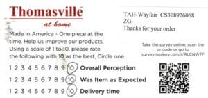 Shirley Oro Valley AZ CSCK2950 DCK2950 Survey Card