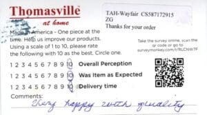 Deborah Glendora NJ 4PK-CP-BBT 4PK-CP-BBT_BBP Survey Card