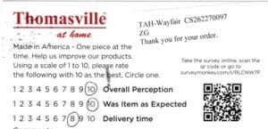 Debra Columbia TN LTP2950-84 Survey Card