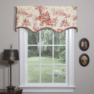 Bouvier Red Scalloped Filler Valance