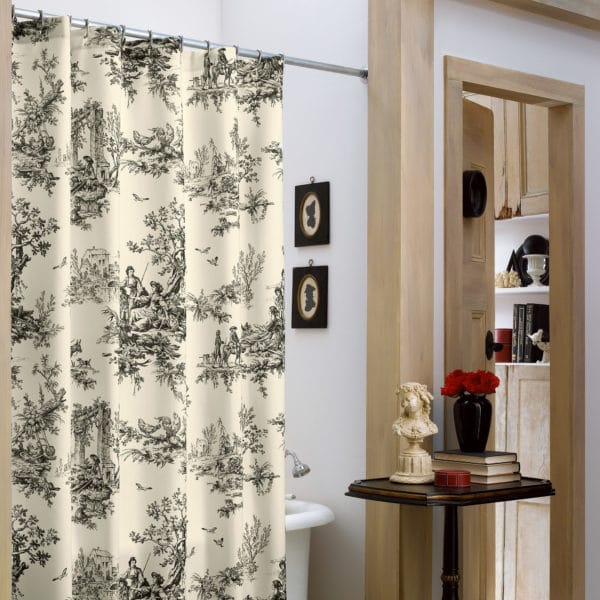 Bouvier Black Collection Shower Curtain - Main Toile Print