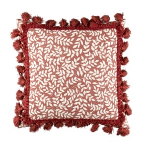 bouvier red leaf square pillow
