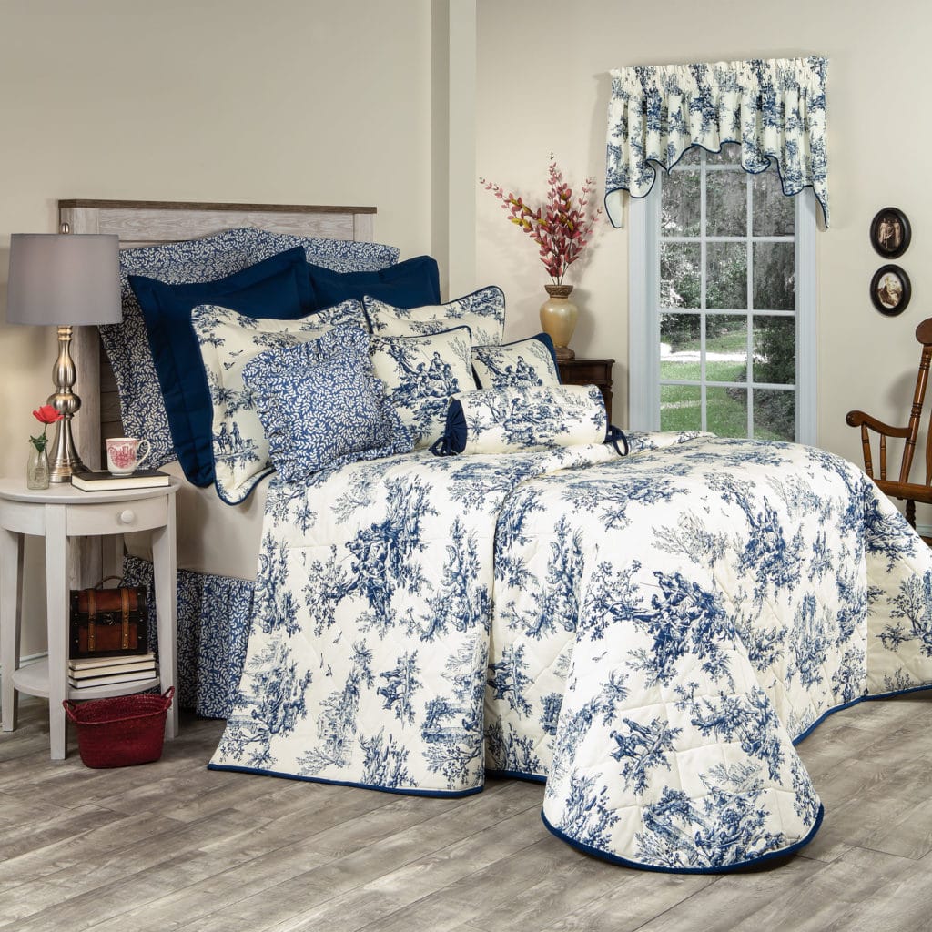 Blue bedspreads discount