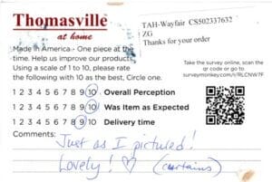 Barbara Liverpool NY LTP7100-84 SQ7100 Survey Card