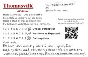 Barry Galesburg MI CSQ3050 Survey Card