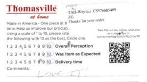 Deborah Mobile AL DT7325 Survey Card