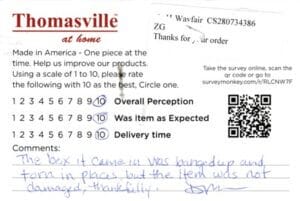 Diana Millville DE CSQL3050 Survey Card