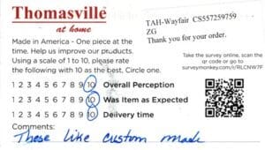 Elizabeth Monroe GA EMP7250 Survey Card