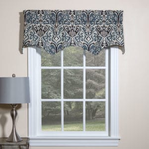 Midnight Ikat Scalloped Filler Valance