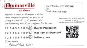 Judy Milford CT EMP7100 CQ7100 Survey Card