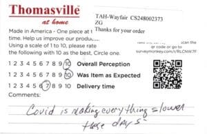 Karen Jupiter FL CSQL3050 Survey Card