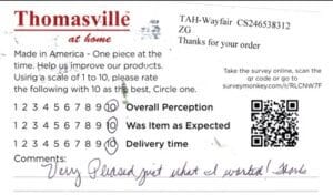 Kathleen Westminster MD DKL7250 Survey Card