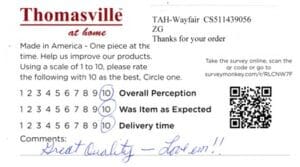 Linda Fox Lane IL EMP7250 Survey Card