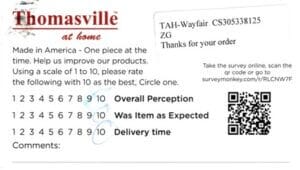 Mary Houston TX D50226-ABK-BBS Survey Card