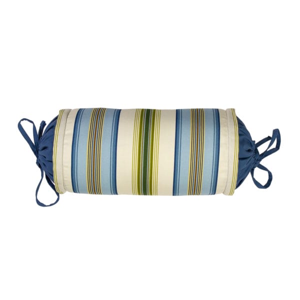 Cayman Neck Roll Pillow – Stripe with Blue Accents