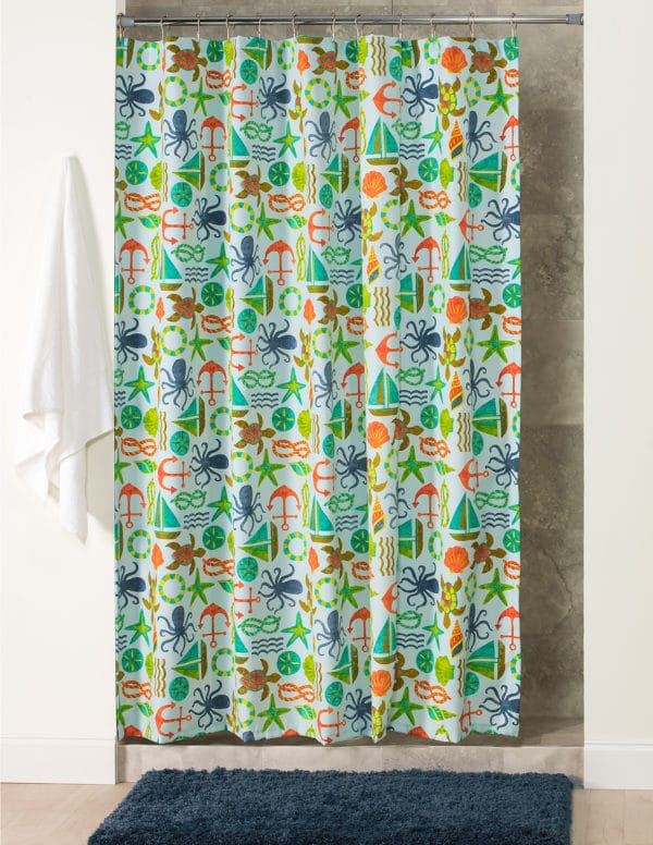 Seapoint Blue Summer Shower Curtain