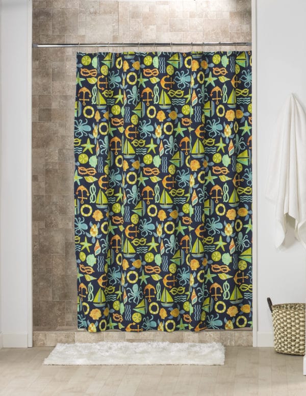 Seapoint Nepture Navy Shower Curtain