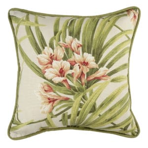 Cozumel Square Piped Pillow - Main Floral Print