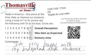 Sharon Marlton NJ BF7345 FV7345 Survey Card