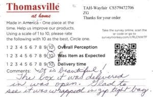 Sue Port St. Lucie FL CSQL3050 Survey Card