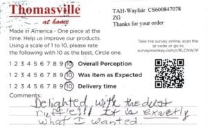 Donna Friendswood TX DF7500 Survey Card