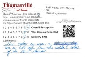 Russell Kingman AZ BCK7070 Survey Card