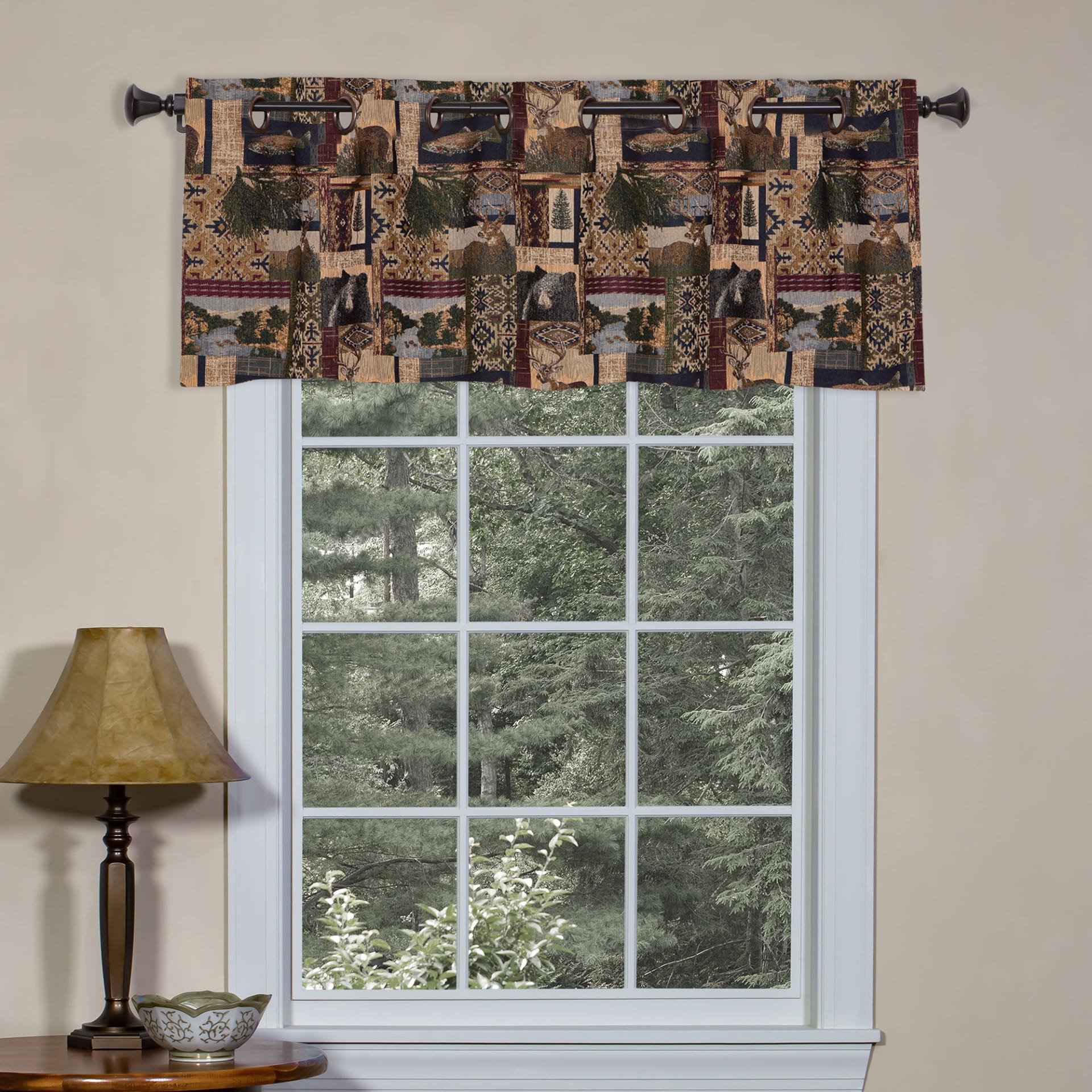 Lodge Grommet Valance Roosevelt Navy