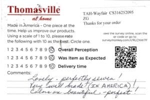 Bonnie Napa CA D35112-LCM Survey Card