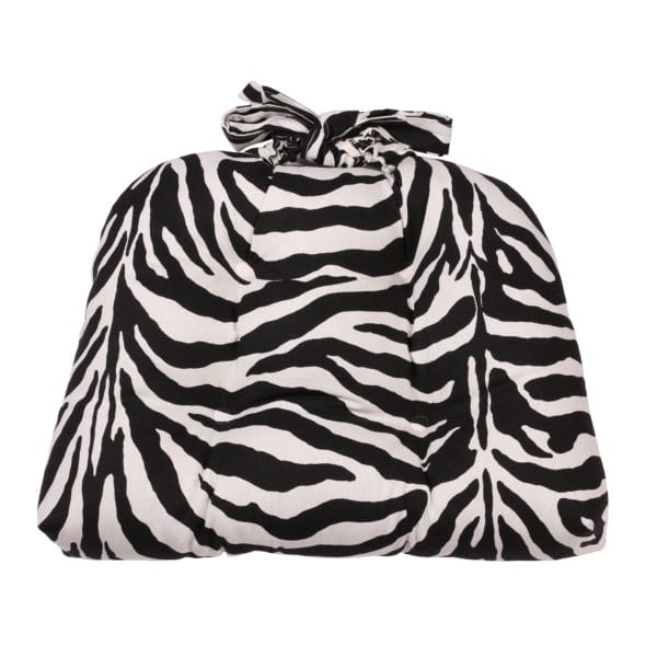 Zebra black and white chair pad image