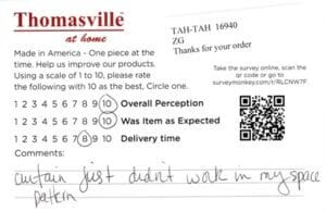 Deborah Perry Hall MD WVAL7400 Survey Card