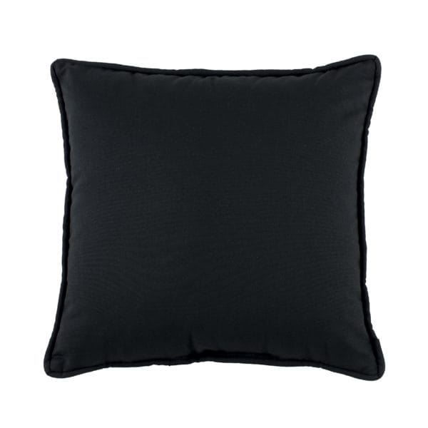 Bangla Square Piped Pillow - Solid Black