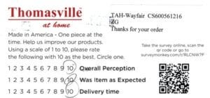 Scottie Forest VA EMP7400 Survey Card