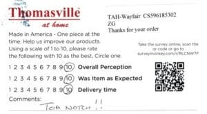 Kay Morehead KY FV3050 Survey Card