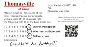 Larry Aurora OR TUP3050 Survey Card