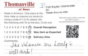 Anne Waterford WI FV7380 Survey Card