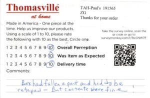 Becky Kaufman TX CSQ7380 BO7380-24 ES7380-QCS Survey Card