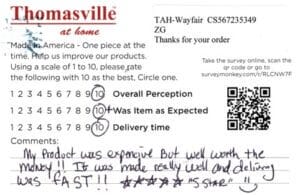 Dana Eighty Four PA 4PK-CP-QCR Survey Card