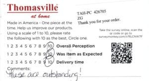 Debbie Prescott AZ VAL7380 Survey Card