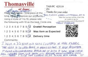 JoAnn Aurora IL 4PK-CP-QCR Survey Card