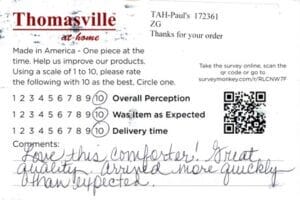 Karen Tyler TX SK7380 CK7380 Survey Card