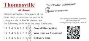 Laura Bakersfield CA BCK7380 Survey Card