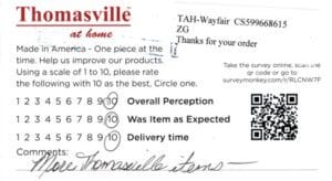 Laura Bakersfield CA SK7380 Survey Card