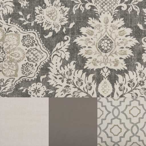 Image of Main Belmont Metal Collection fabric and swatch