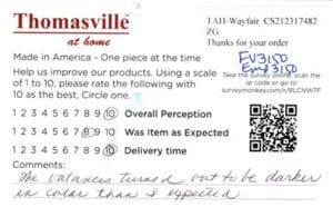 Carolyn Saint Matthews SC FV3150 EMP3150 Survey Card