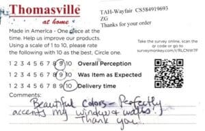 Clarissa Raleigh NC FV7070 Survey Card